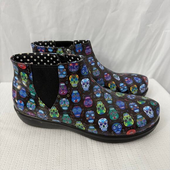 Alegria Climatease Sugar Skull Boot Muertos Rain Womens Size 12 US 42 EU
